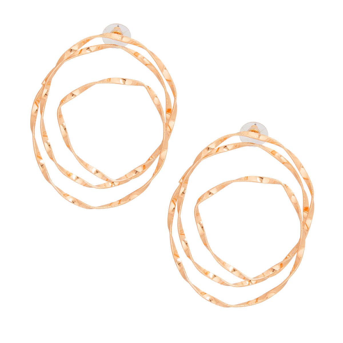 Stud Gold Organic Coiled Metal Earrings for Women