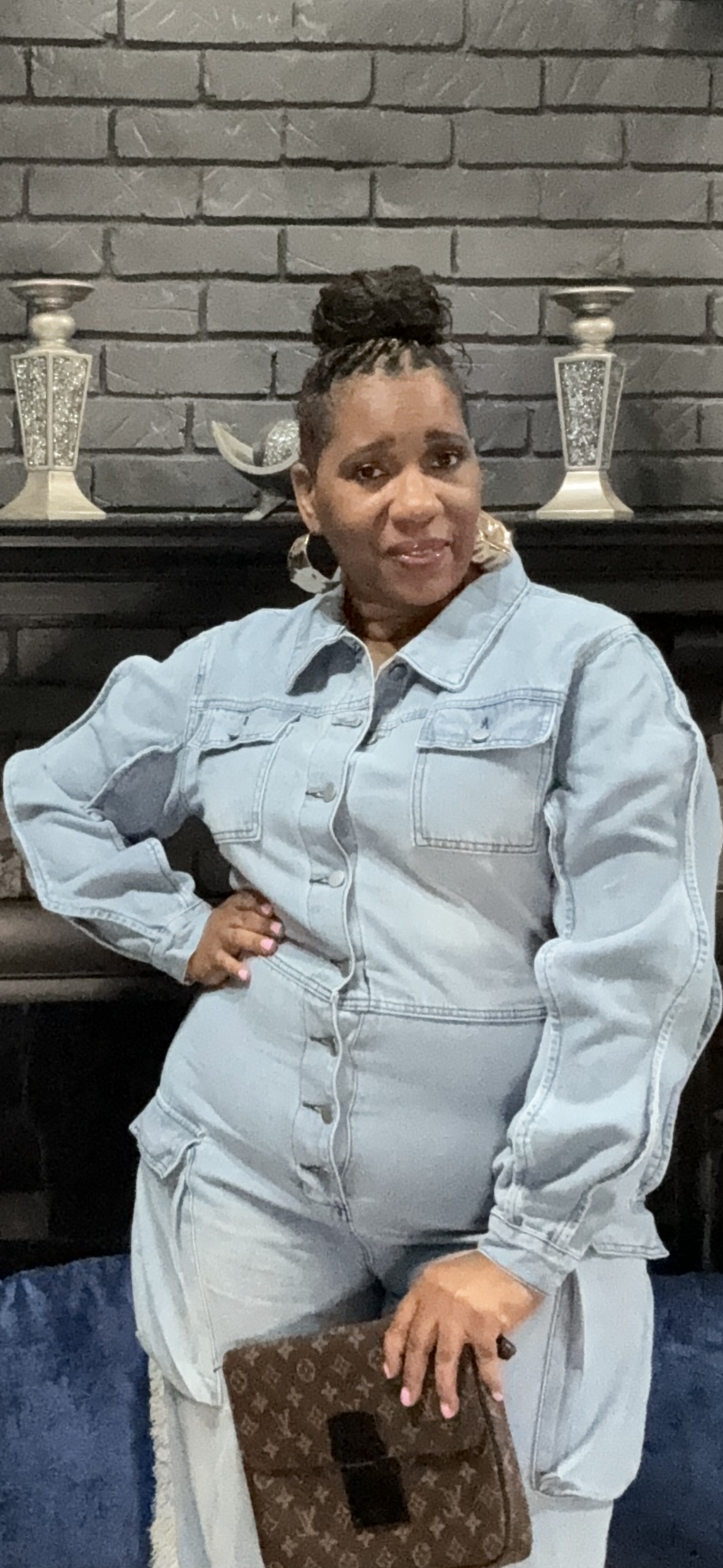 Denim Cargo Jumpsuit