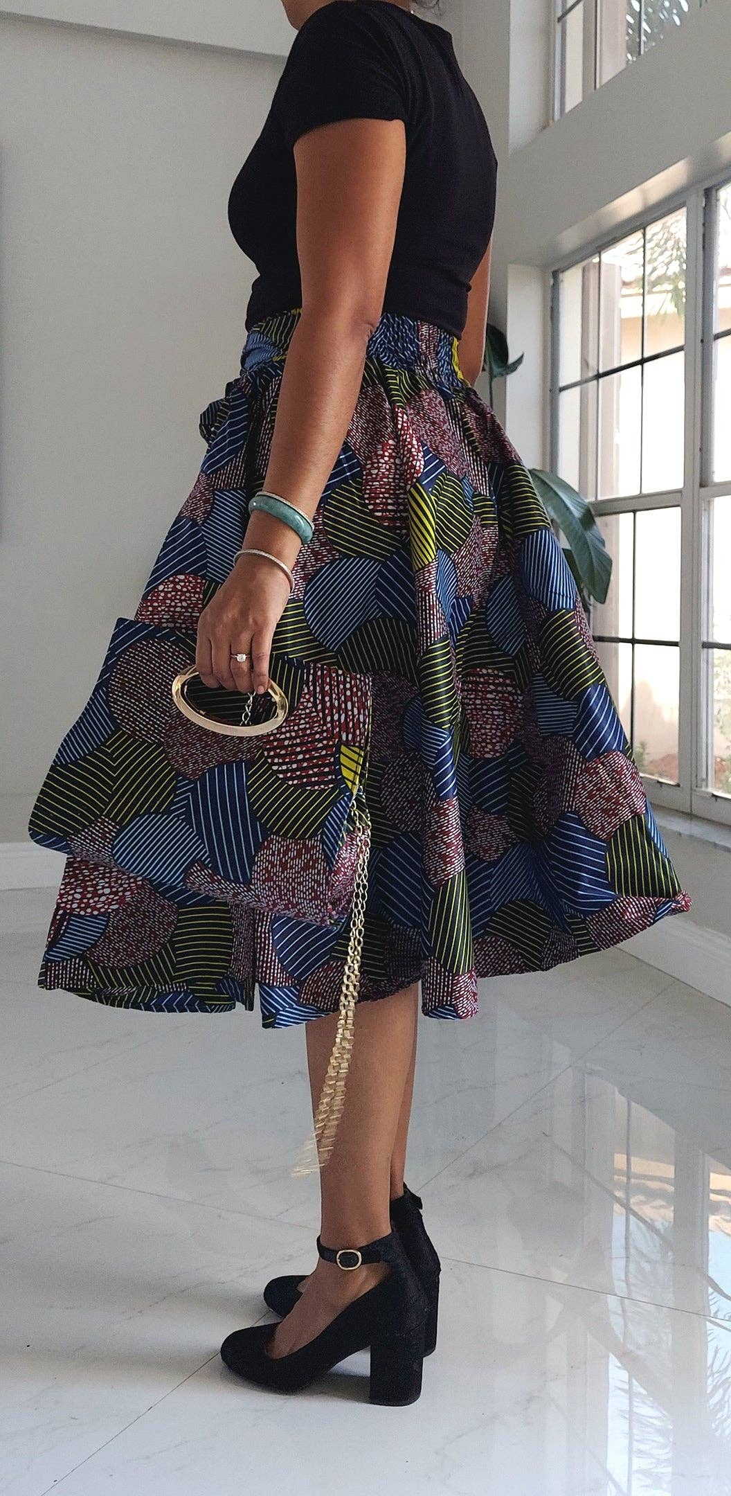 Combo- Women Mid Length Skirt & Pocketbook Set