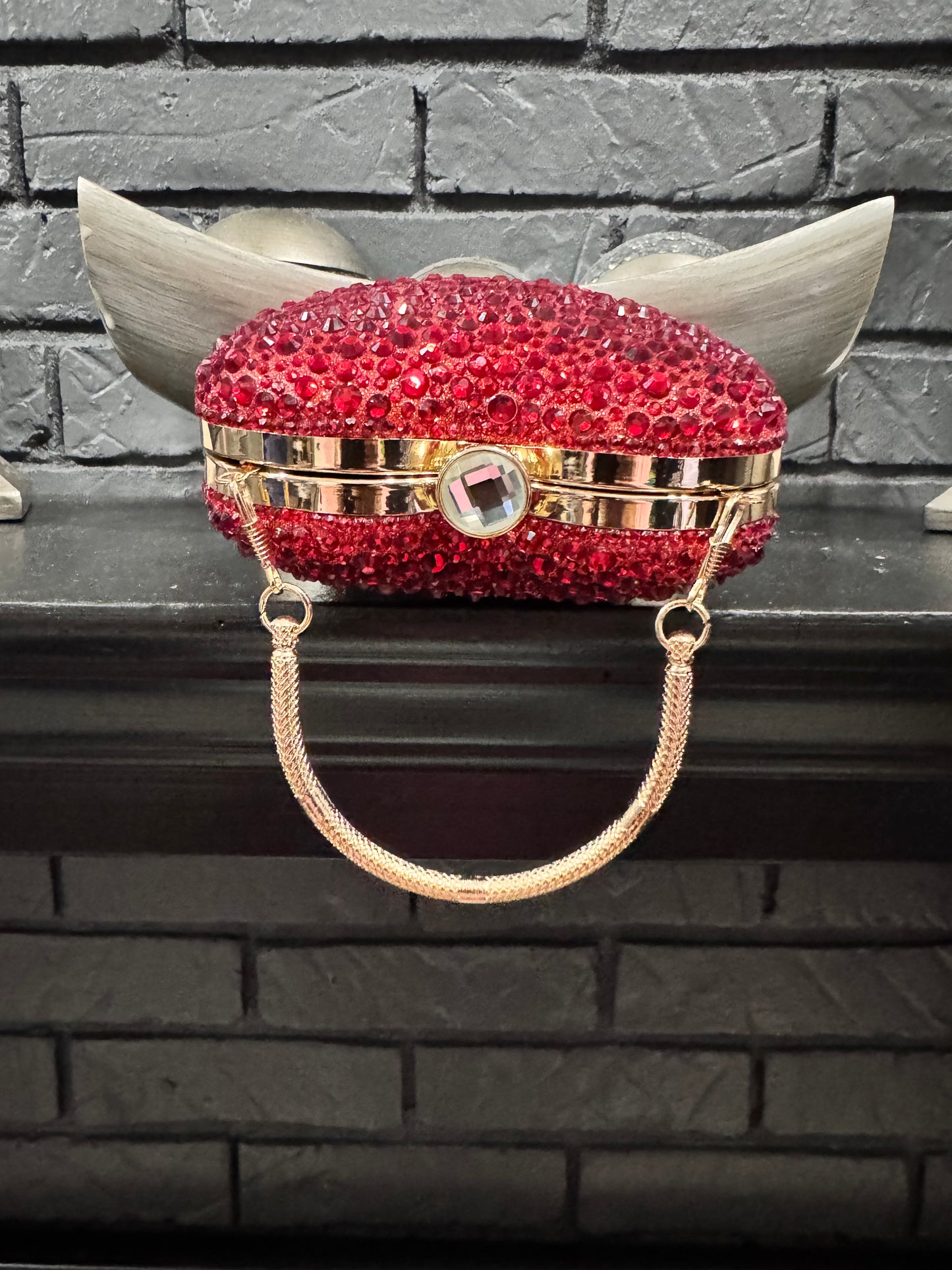 Heart Shape Rhinestones purse