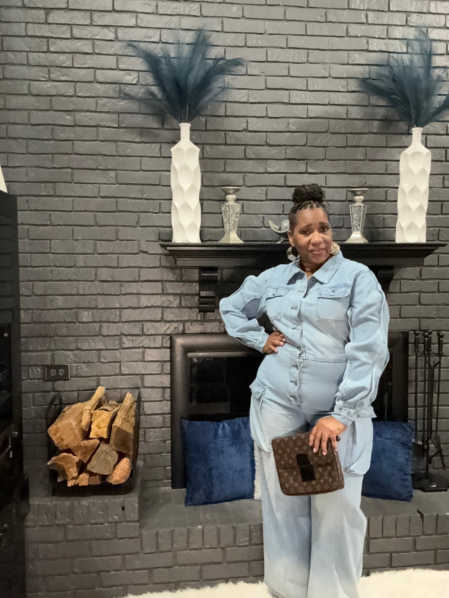 Denim Cargo Jumpsuit