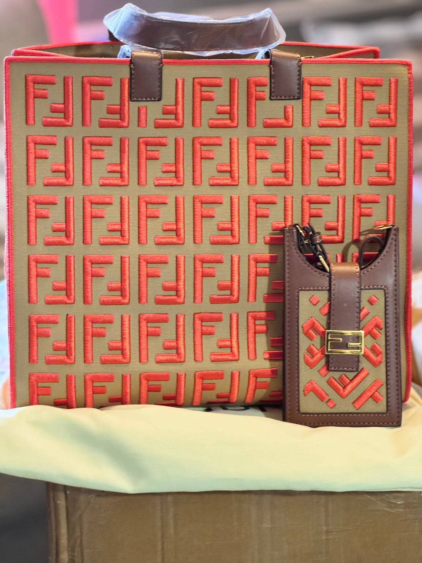Fend-Embroidered Tote
