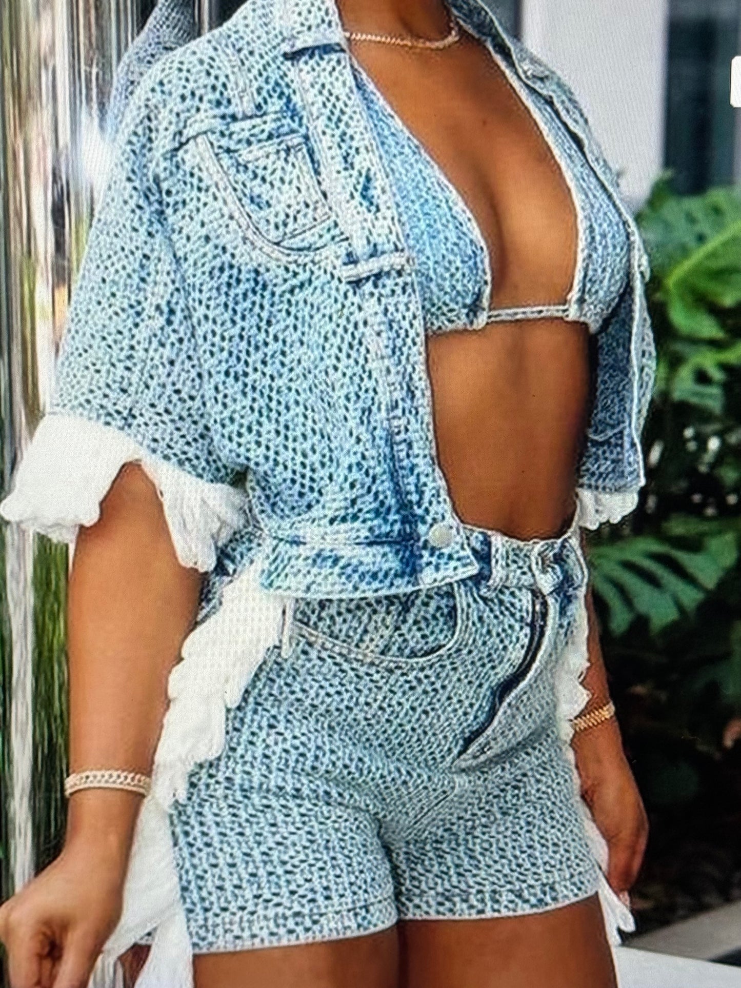 Chasity Denim Short Set