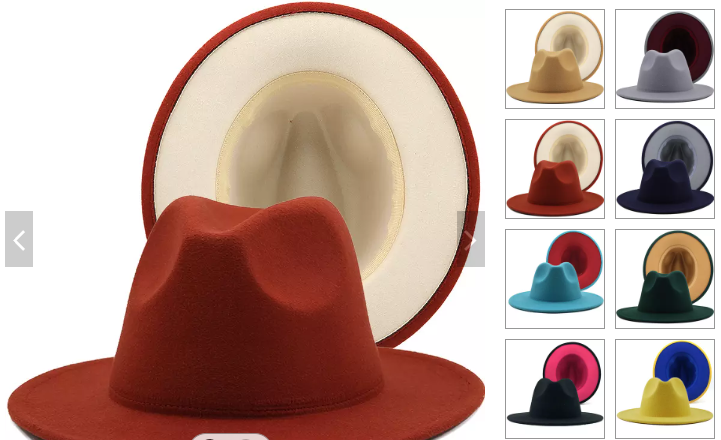 Fedora with Colored Bottom