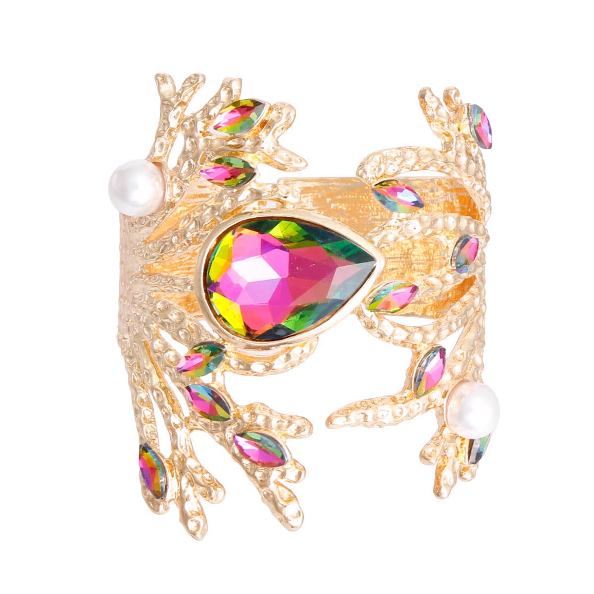 Branched Crystal Cuff Bracelet