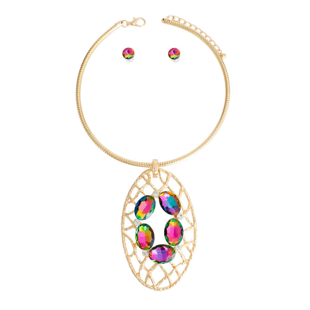 Woven Oval Necklace Set