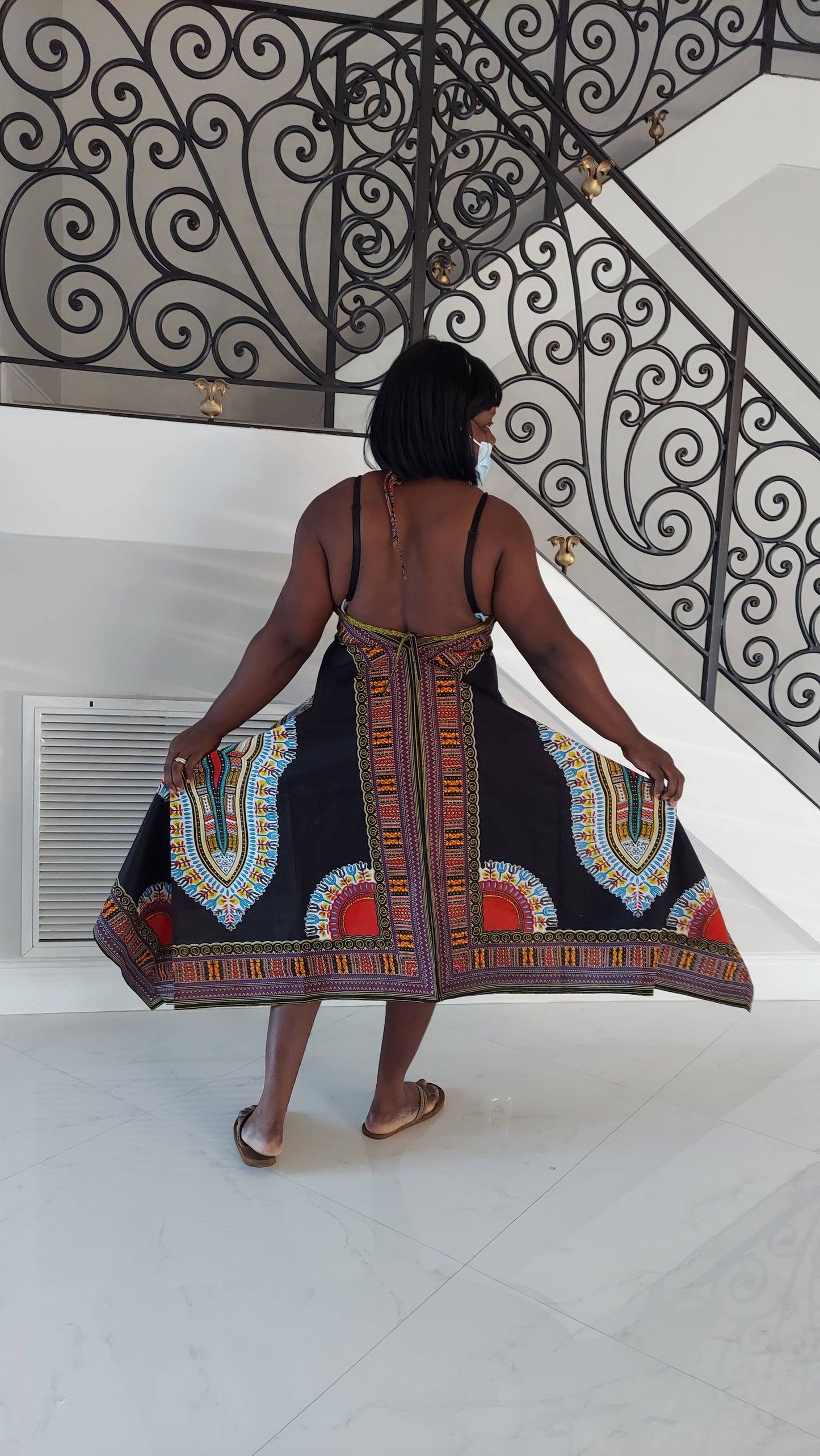 Dashiki Halter  Dress/ Handkerchief