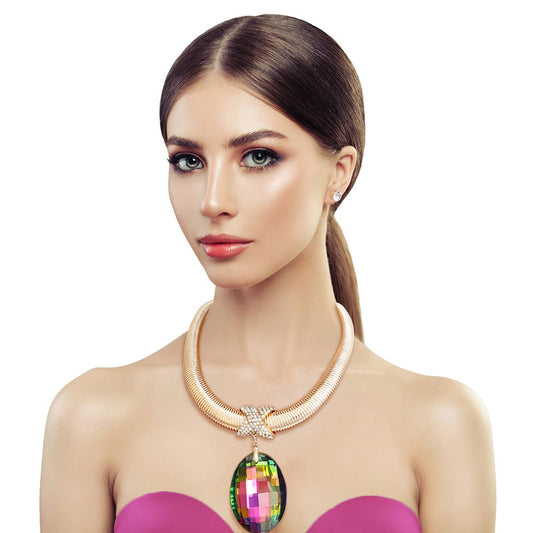 Oval Omega Necklace Set