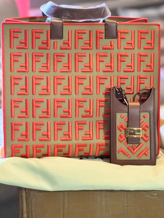 Fend-Embroidered Tote