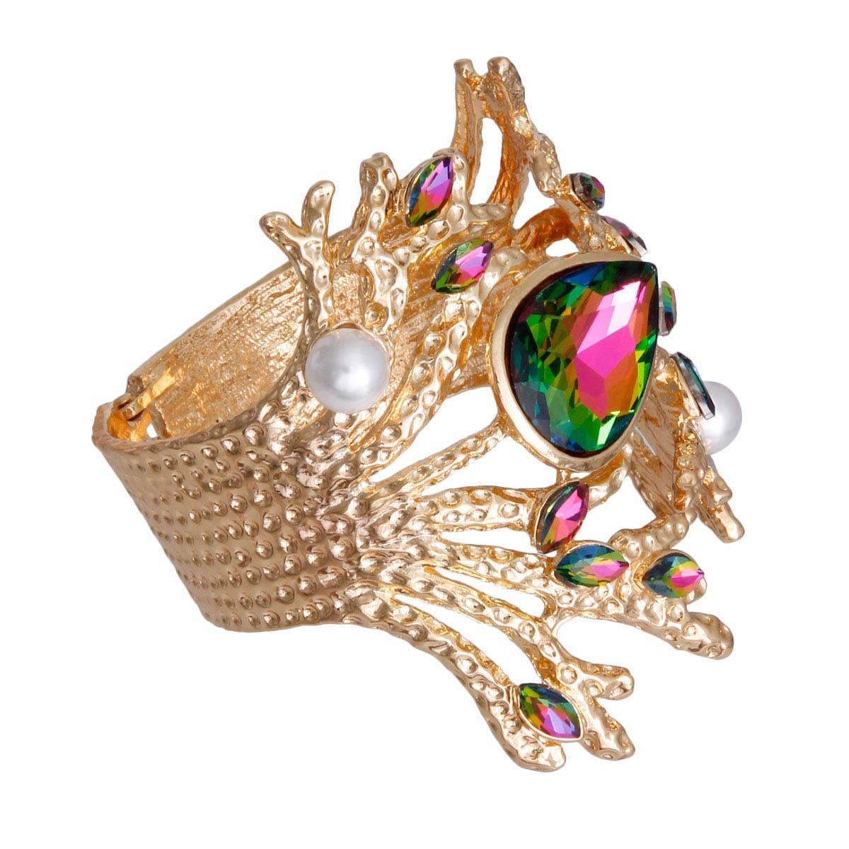 Branched Crystal Cuff Bracelet