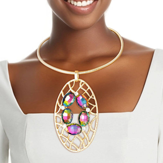 Woven Oval Necklace Set