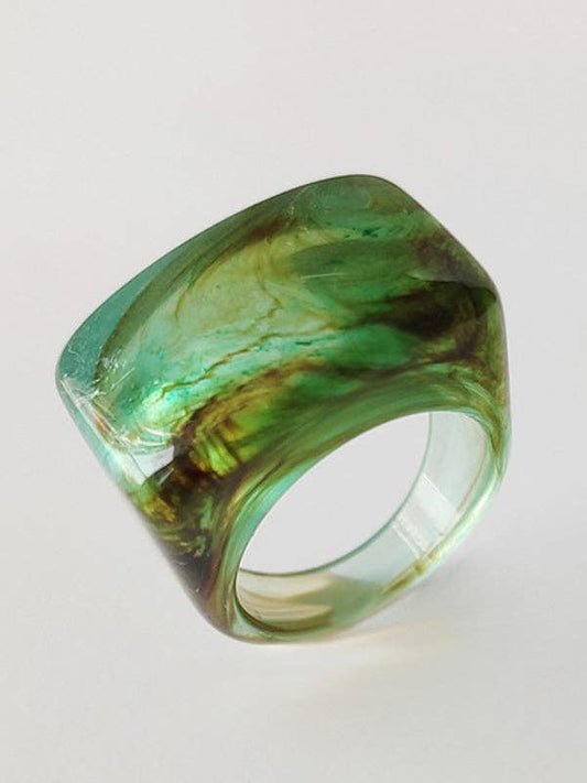 Acrylic 11 Colors Geometric Ring