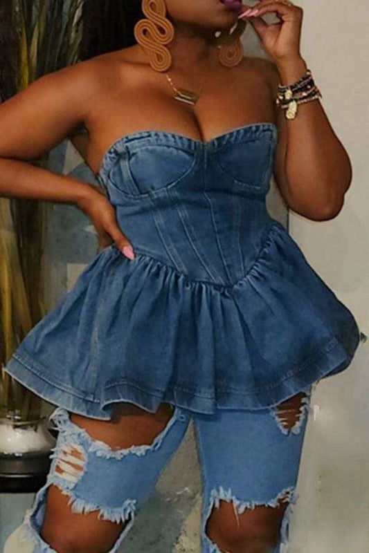 Jeanette Denim Top